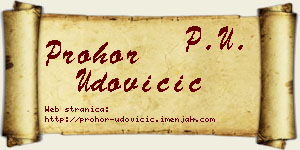 Prohor Udovičić vizit kartica